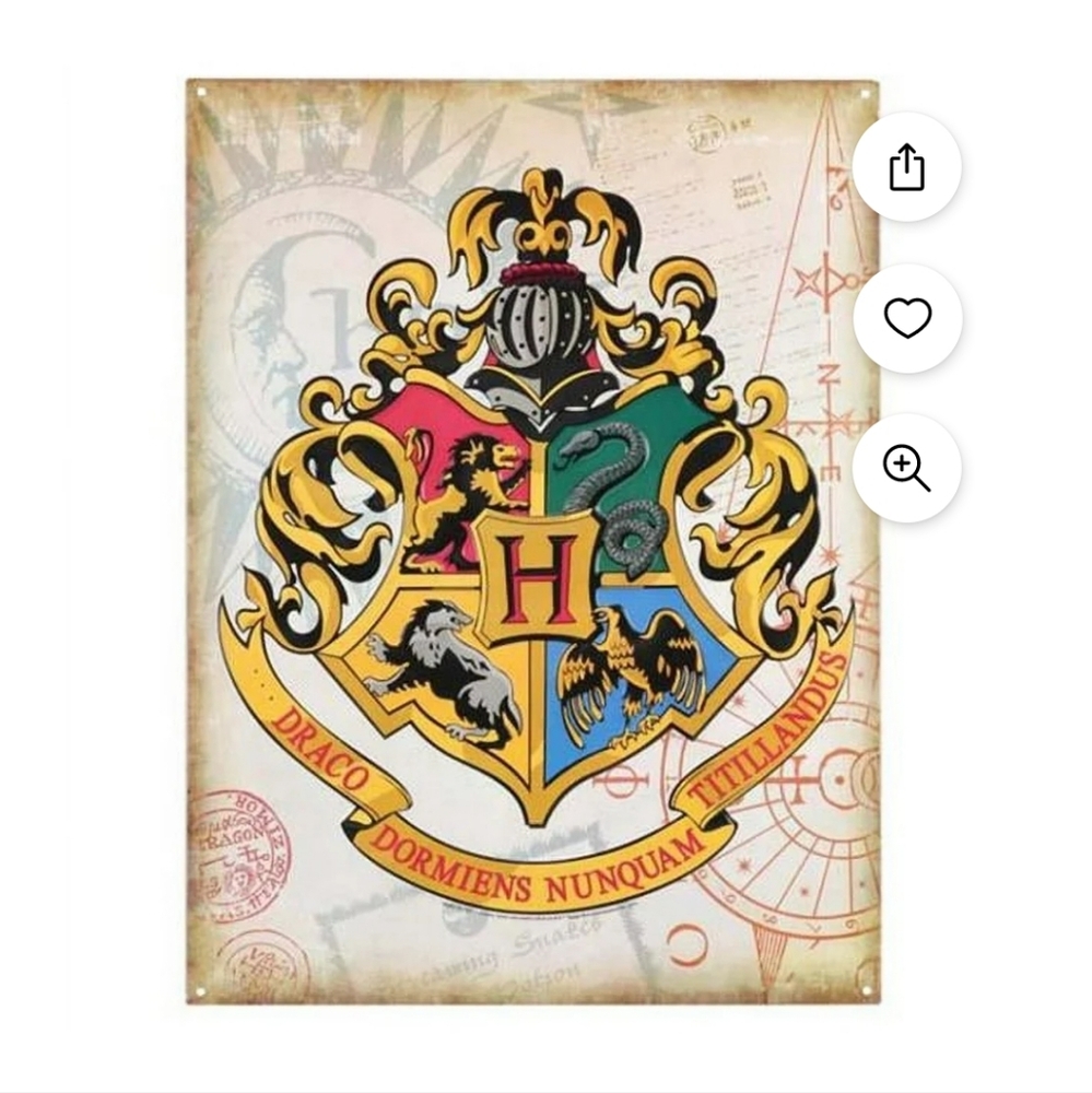 Metal Harry Potter Hogwarts Crest Wall Sign
